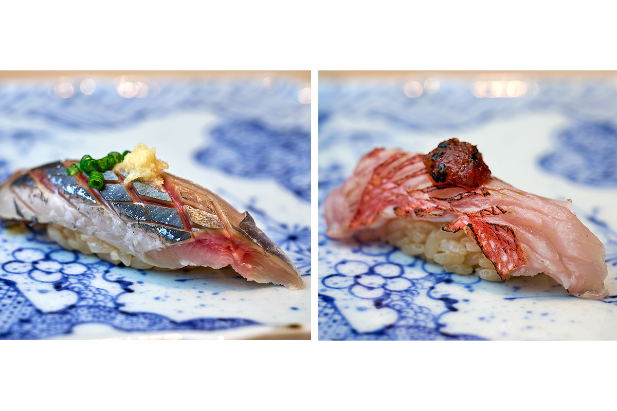 ふふ東京 銀座内にある「鮨 ぎんが」の寿司・サンマと金目鯛