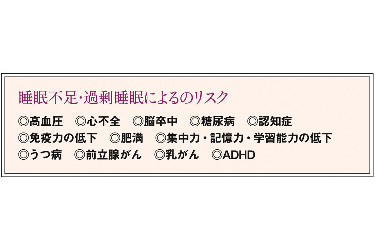 睡眠不足・過剰睡眠によるのリスク