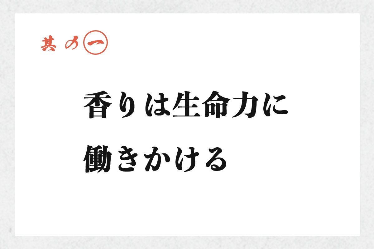 香りは生命力に働きかける